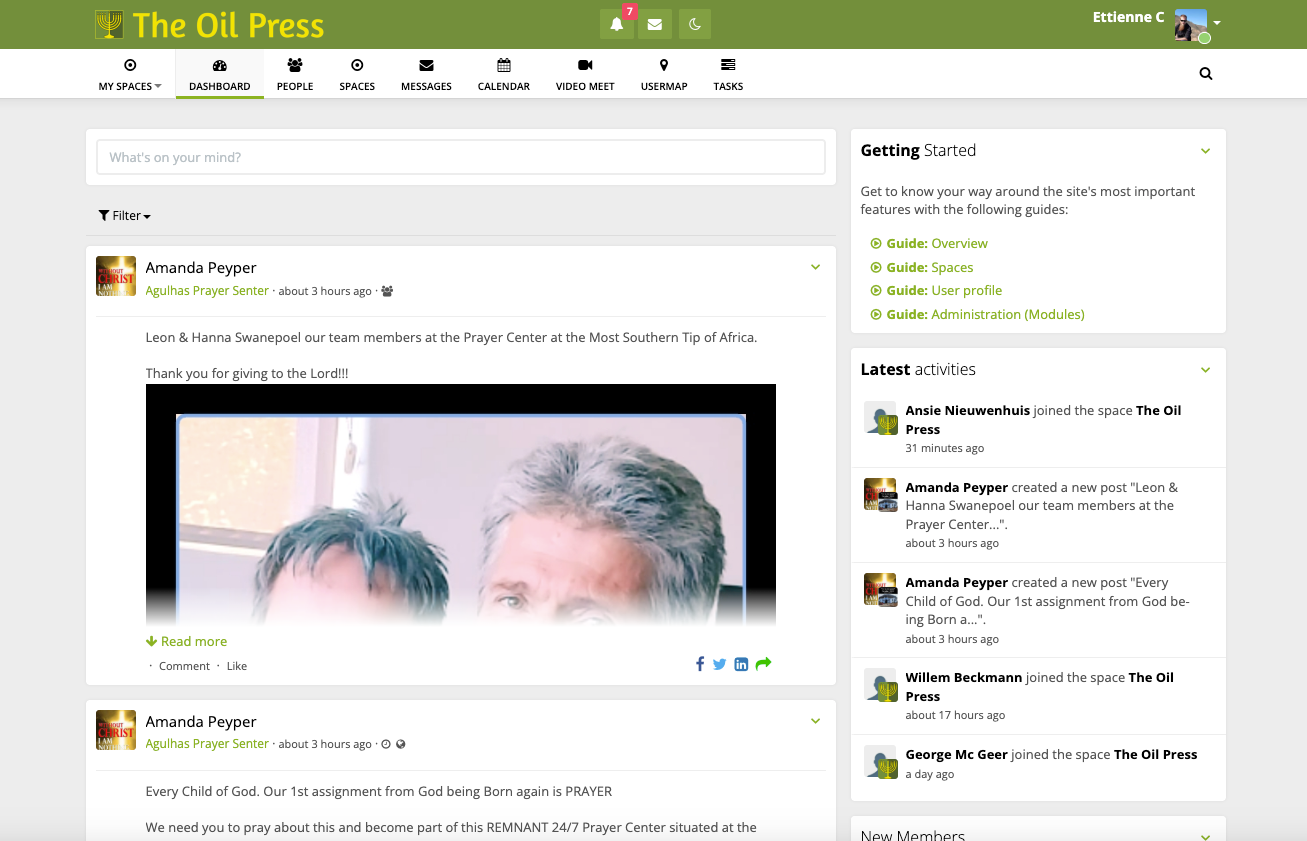 Screenshot of The Oil Press activity stream